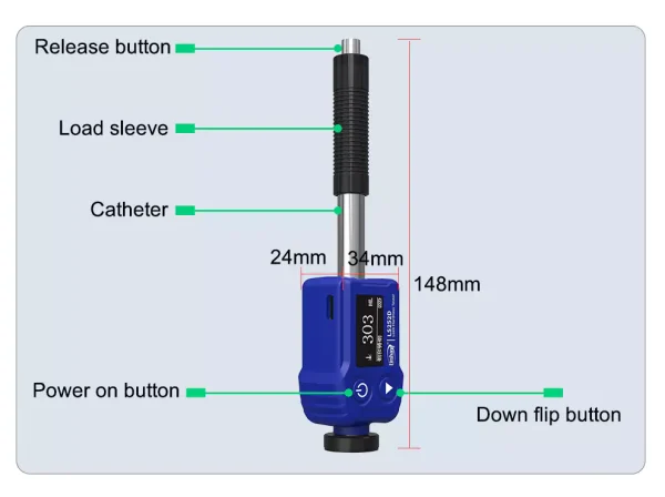 RTS LS252D Metal Durometer HL/HRC/HRB/HRA/HV/HB/HS Portable Leeb Hardness Tester Digital Durometer Hardness Tester