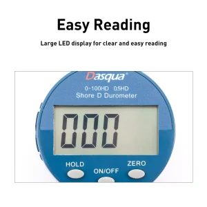 DASQUA Portable 0-100HD Large LED Display Digital Shore D Durometer Data Hold