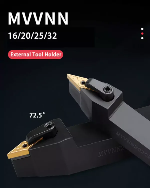 MVVNN 1616H16/2020K16/2525M16/3232P16 cutting edge angle 72.5 degree for CNC machining external turning tool holder