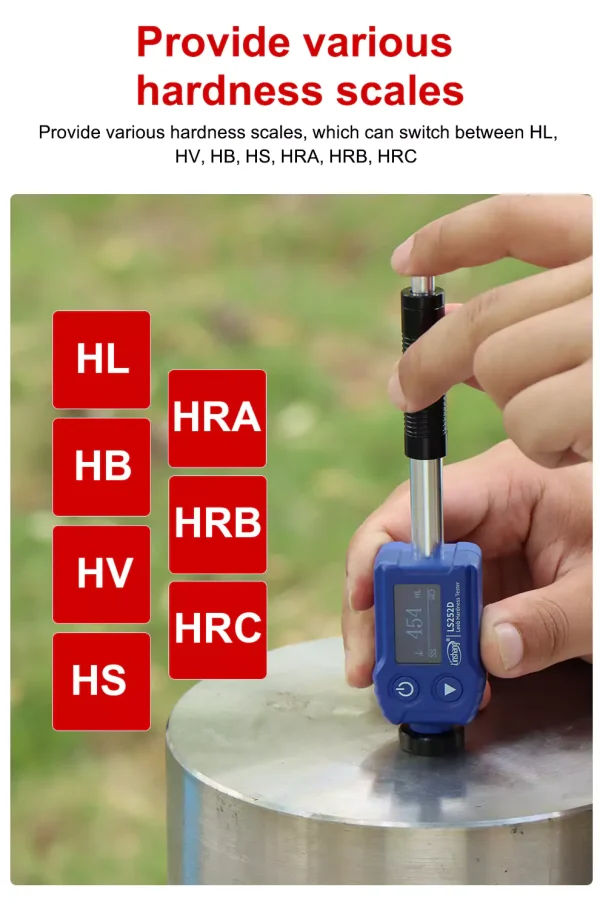 RTS LS252D Metal Durometer HL/HRC/HRB/HRA/HV/HB/HS Portable Leeb Hardness Tester Digital Durometer Hardness Tester